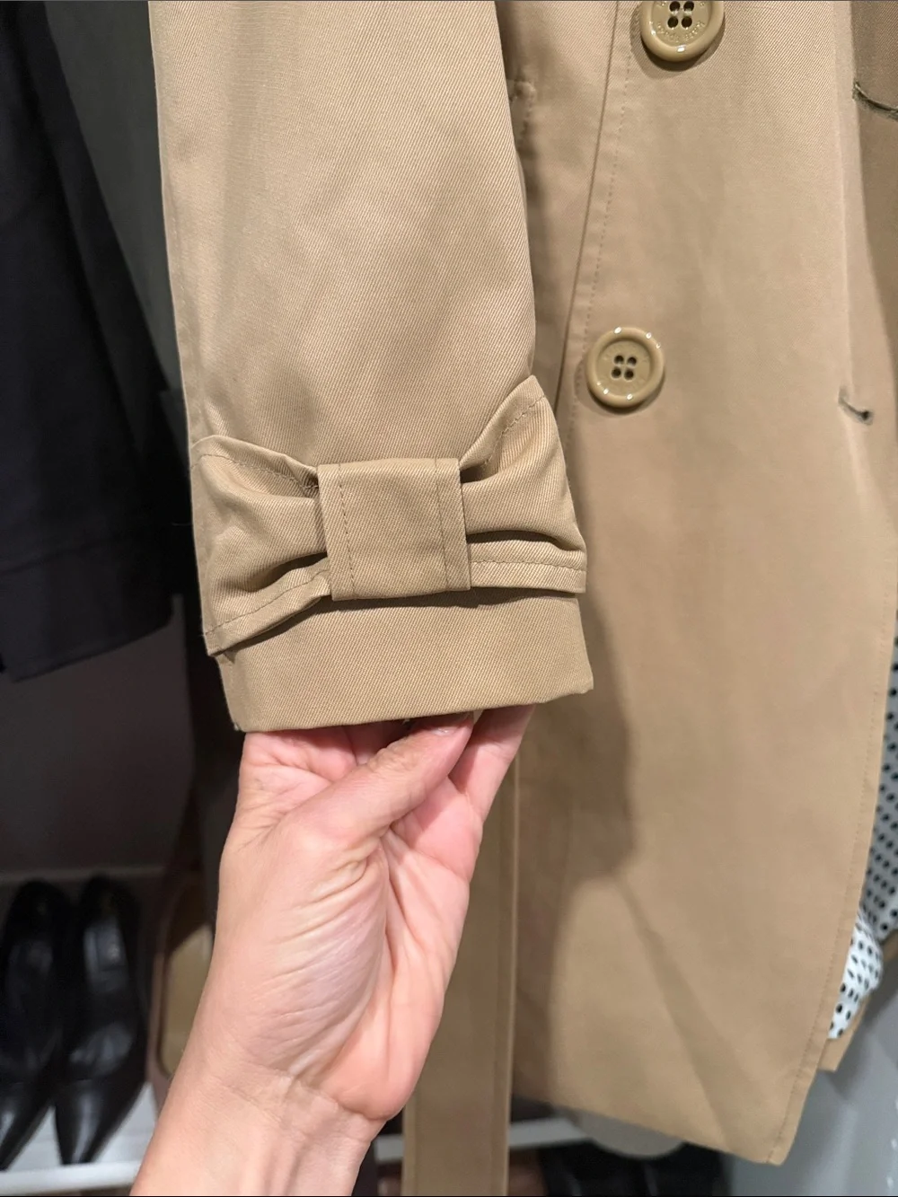 kate spade Tan Double-Breasted Trench with Waist Tie